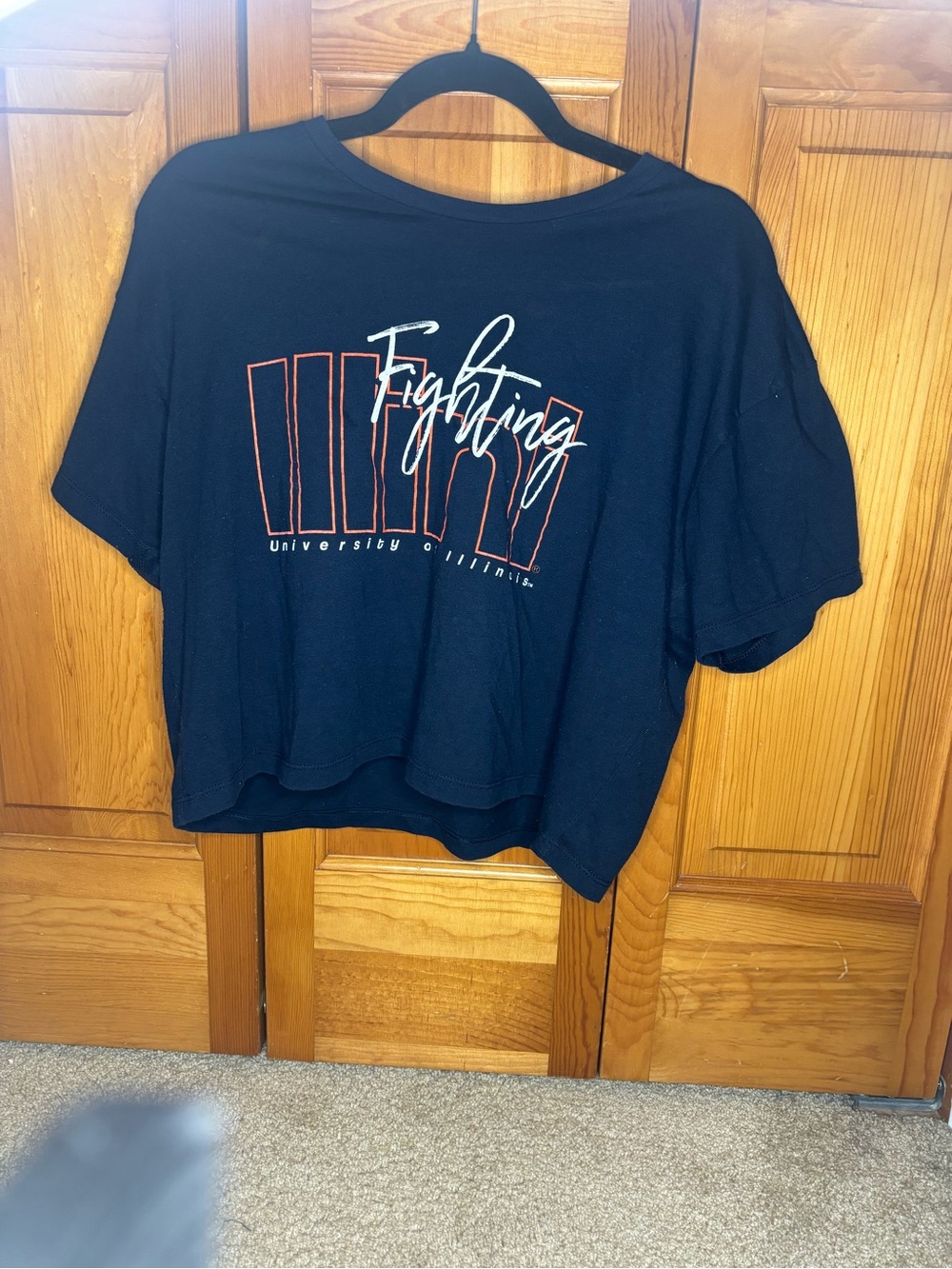 Fighting Illini Graphic Navy Cropped Tee